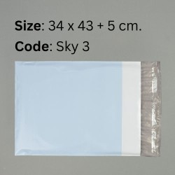 ซองไปรษณีย์พลาสติก สีฟ้า ขนาด 34x43 cm. (Sky3) ชุดละ 50 ใบ